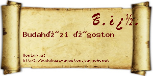 Budaházi Ágoston névjegykártya